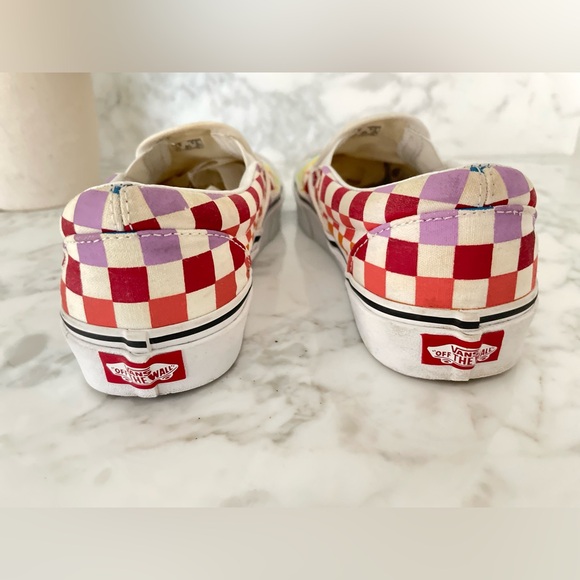 Vans Rainbow Checkered Slip-On Shoes Womens Size 9 - Picture 4 of 7